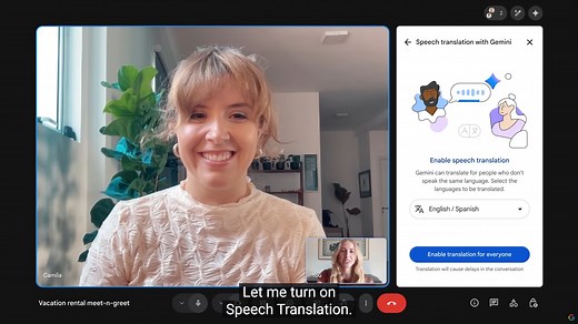 Google Meet Adds Gemini AI Live Speech Translation