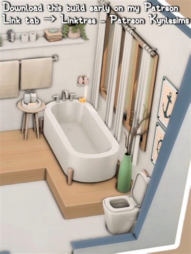 Wood & White Bathroom / No CC 🤍✨ Minimal, cozy, and perfect for a relaxing spa vibe 🛁🌿 Would you use this in your game? 💕 ✨ This Build is available for early access on my Patreon! Download it here: https://www.patreon.com/posts/wood-white-sims-155040757?utm_medium=clipboard_copy&utm_source=copyLink&utm_campaign=postshare_creator&utm_content=join_link By supporting me on Patreon, you’ll get early access to this build and many more exclusive creations before they’re shared on the Gallery 🩷 Fo