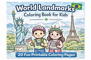 World Landmarks Coloring Pages for Kids | Educational Printable PDF | 20 Pages (digital Download) - Etsy
