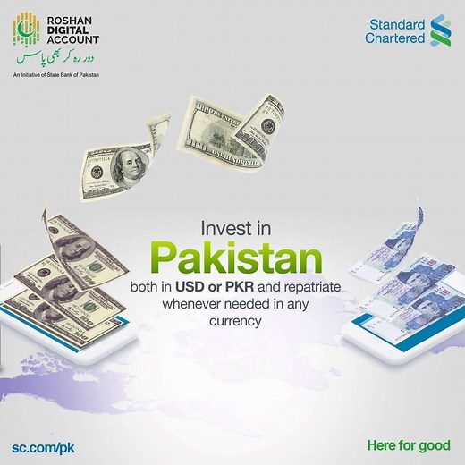 With Roshan Digital Account, invest in your home country with the flexibility of full repatriation of your funds when ever you want. For more details, visit: https://www.sc.com/pk/save/roshan-digital-account.html or call 111 002 002 | Standard Chartered Pakistan