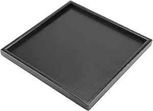 Wood Serving Tray, Rectangular Decorative Platteraccessories Solid Meals Storage Plate Raised Edges Trays Large Wooden Tray Rustic for Ottoman Breakfast Bed Dinner Coffee Table 14.2" X 10.6"