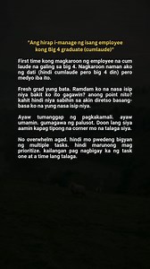968K views · 1.6K reactions | "Ang hirap i-manage ng isang employee kong Big 4 Graduate (Cumlaude)" #offmycheststories #storytelling #stories | Off My Chest | Facebook