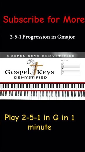 Play This 2-5-1 in G Like a Pro! | Gospel Piano Tutorial #shorts#piano#pianotutorial