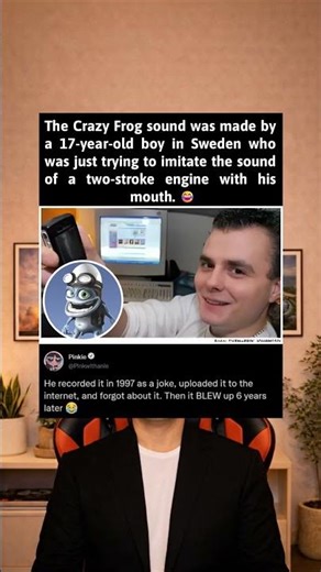 The original sound of crazy frog was actually someone trying to kick the sound of a car