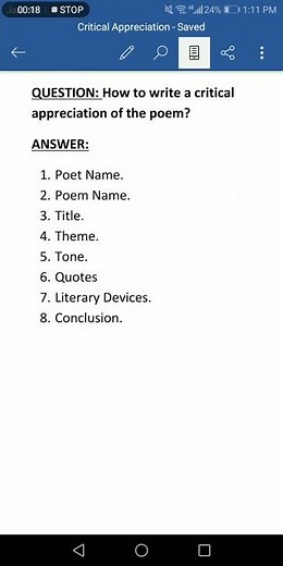 How to write a critical appreciation of the poem?
