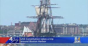 U.S.S. Constitution takes a trip in the Boston Harbor