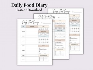 Daily Food Diary Printable | Calorie & Food Group Tracker (digital Download) - Etsy