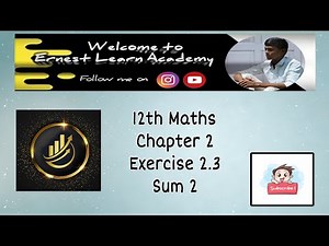 Class 12 | Chapter 2 | Exercise 2.3 | Sum 2