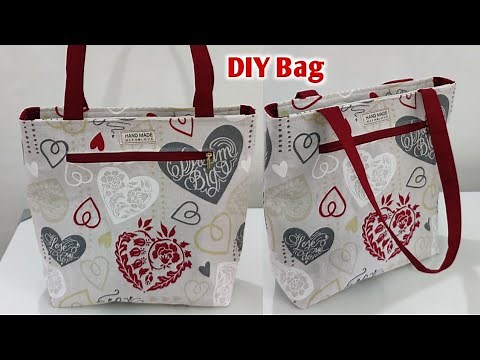 How to make tote bag | how to make cloth bags at home easy | shopping bag cutting and stitching