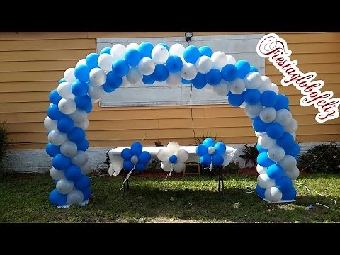 Como hacer un Arco en espiral de dos colores con globos