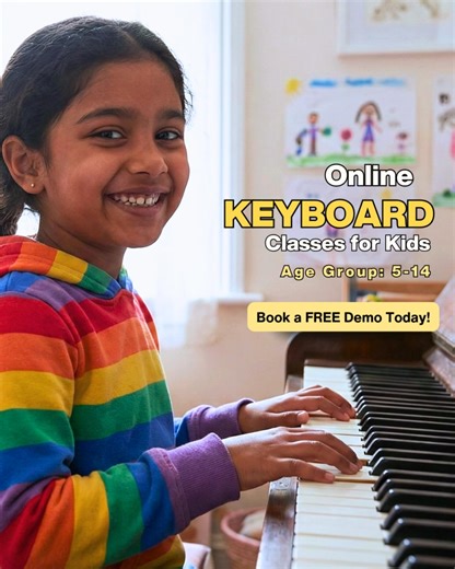 Is Your Child Curious About Music? Let’s Nurture That! TalentGum’s expert-led Keyboard Classes make learning fun, engaging, and creative! Perfect for ages 5–14, your child will: 🎹 Learn popular tunes 🧠 Strengthen motor & cognitive skills 🎶 Develop a lifelong passion ✅ FREE Demo Available – Let the music journey begin! | TalentGum