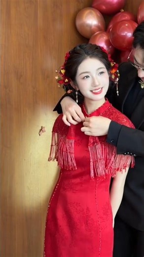 Boyfriend Putting on the Neck Dress | Romantic Wedding Moment #wedding #neck #subscribe #shorts