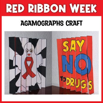Red Ribbon Week 2026 Agamographs Project Craft & Coloring pages, 3D Printable