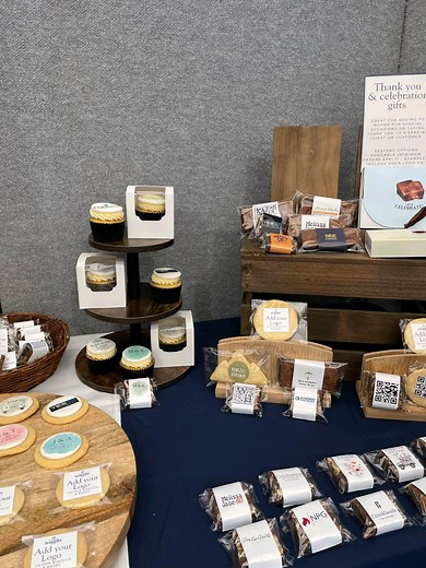 Lakes hospitality and trade show 2026 what a great first day! show casing our new logo branded biscuits and bakes #show #hospitality #fyp #logo #biscuit