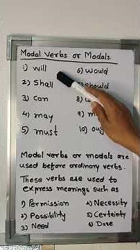 modal verbs or modals examples will, shall, can, could...