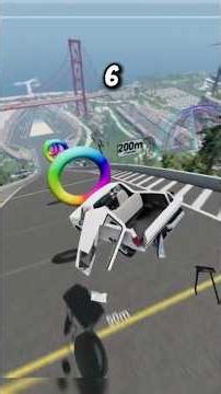 Cars vs 10 Hoops #beamngdrive #beamng #crashtest #cars #shorts