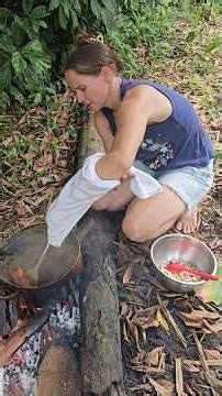 Making homemade peanut brittle #homesteading #offgridliving #jungle.