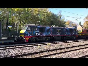 The pair of Skodas take charge of the container train 25/10/2025