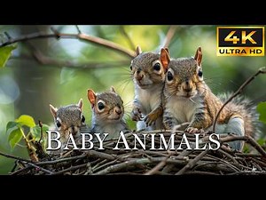 Cute Baby Animals 4K - Peaceful and Relaxation With Calming Piano Music (Colorfully Dynamic)