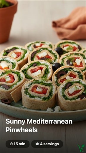 Sunny Mediterranean Pinwheels | Easy Vegetarian Recipe #Shorts