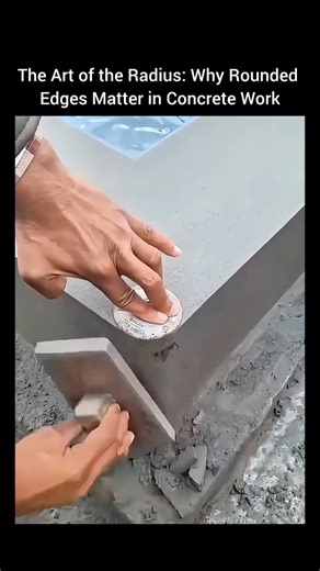 Engineering Gadgets on Instagram: "The Art of the Radius: Why Rounded Edges Matter in Concrete Work This video highlights a small detail that makes a big difference in concrete performance: the rounded edge. In concrete craftsmanship, true quality is revealed at the corners. Sharp edges may look precise, but they often hide long-term risks in strength, safety, and durability. By using a simple rigid disc to form a consistent radius, contractors apply basic geometry to solve real-world engineerin