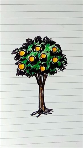 Drawing an orange tree #drawing