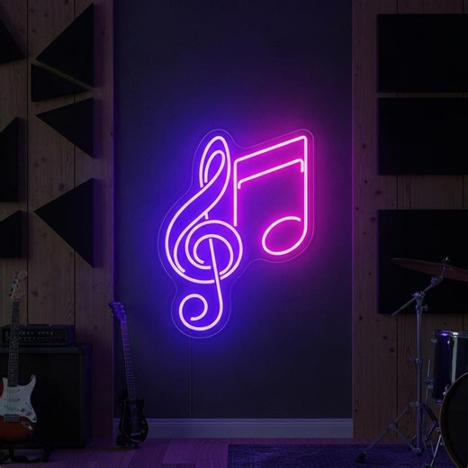 Music Note Neon Sign, Treble Clef LED Light, Recording Studio Decor, Music Room Art - Etsy Australia