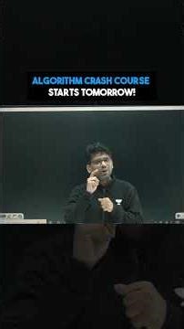 Algorithm Crash Course Starts Tomorrow! #pankajsharmasir #algorithmcrashcourse