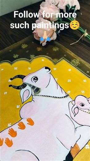 Traditional Pichwai Cow Acrylic painting #viral#artshorts #acrylicpainting #viralart#painting#shorts