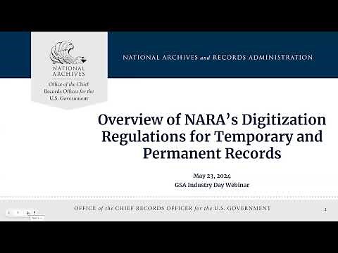 Overview of NARA Digitization Regulations