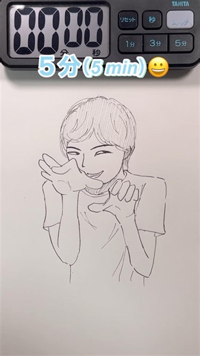 I tried drawing Seikin in 5sec, 10sec, 1min, and 5mins #shorts