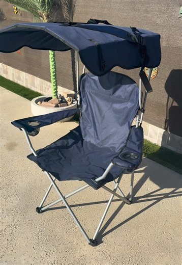 Silla de camping plegable con sombra y mochila integrada