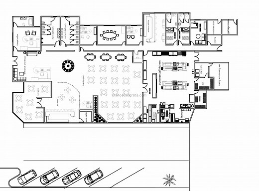 Restaurante Comercial- Planos de AutoCAD 2801221 - Planos CAD Gratis