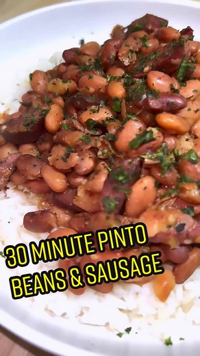 30 Minute Pinto Beans & Sausage Recipe (Instant Pot)