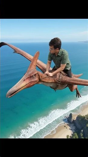 “Riding through time on a dinosaur 🦖✨ — where fantasy meets reality!”