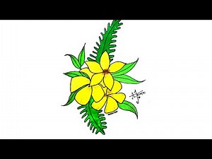 How to draw yellow flowers 💐 Step by step ||beautiful flowers drawing||Art video 🎨