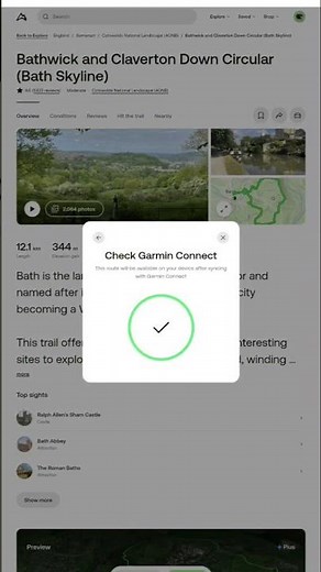 How to send a map from Alltrails to Garmin Fenix 8