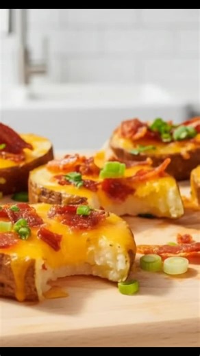 🥔 Cheesy Bacon Potato Rounds (Easy Snack!)❤️⭐️ Crispy edges. Melty cheese. Bacon on top. These potato rounds are dangerously simple and always disappear fast — perfect for game day, movie night, or anytime you need a quick comfort snack. #EasyAppetizers #GameDayEats #PotatoRecipes #BudgetMeals #ComfortFood 🧀 Cheesy Bacon Russet Potato Rounds Ingredients • 4 large russet potatoes • 2–3 tbsp olive oil • 1 tsp salt (plus more to taste) • ½ tsp black pepper • 1½ cups shredded sharp cheddar cheese 