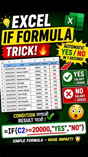 Excel IF Function for Beginners | Easy YES/NO Formula