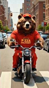 Epic Bear Pizza Delivery Adventure – Accident, Rescue & Heroic Comeback! #AnimalVideos #aistory