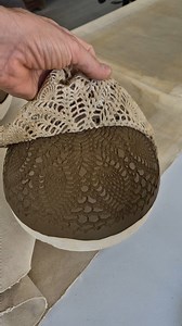 39K views · 19K reactions | Part 2: Doily lace pattern on black stoneware clay Follow @noamrosenberg.art for more . . . #doityourself #diyproject #artandcraft #doilylace #ceramika #how #howitsmade #howitsdone #doliypattern #doily #ceramicart #ceramicartist #ceramics #dinnerware #satisfyingvideos #satisfying #satisfy #handmade #artinstagram #artsy #pottery_lovers #אמנות #עיצוב #עבודתיד #אומנות #עיצובקרמי | NoRo - Art by Noam Rosenberg | Facebook