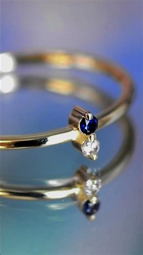 Solid Gold Sapphire & Diamond Engagement Ring 💙💎| #adinastone