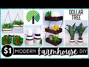 ALL DOLLAR TREE HOME DECOR DIY | Modern Farmhouse | $1 Item HIGH END Looks | 3 Tier Tray + Planters