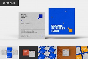 Square Business Card Mockups, an Apparel Mockup by dpi