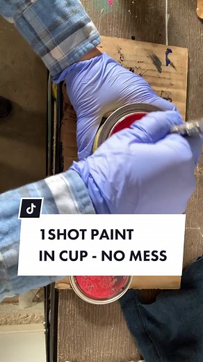 1SHOT PAINT IN CUP - NO MESS #howto #letteringtutorial #lettering #1shotpaint #1shot #enamelpaint #signpainting #signpainter #brushlettering #fy #fyp