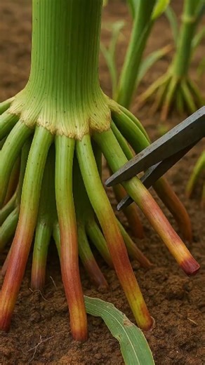Remove the aerial adventitious roots of the corn plant #asmr #asmragriculture #asmrsounds