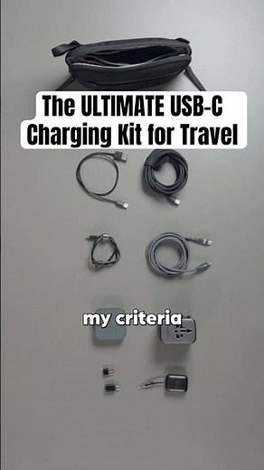 My ULTIMATE minimalist USB-C charging kit for travel! Fits in one pouch! #travel #tips #packing #