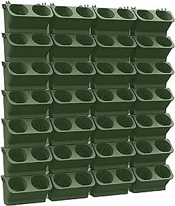 Stackable Wall Planter, Self Watering Plastic Wall Pot, Wall Mounted Eco Outdoor Planters System, Trellis Vertical Garden Planter for Climbing Plants