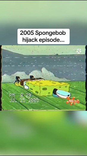 On July 25, 2005 during an airing of SpongeBob SquarePants the episode encountered a broadcast glitch, Many believe this was a hijack, others think not, A person watching TV at the time using Comcast had tuned to Nickelodeon had it recorded onto a VHS tape, and published it to YouTube, Watch it here #fyp #viral #capcut #cursed #xybca #nightmarefuel #moldedsuit #spongebob