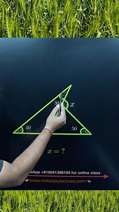 2.2K views · 12 reactions | Find out x angle #angle #geometric #geometry #math #class10 #class7 #mritunjaylectures #grade9students 蘭蘭 | Mritunjay Lectures | Facebook